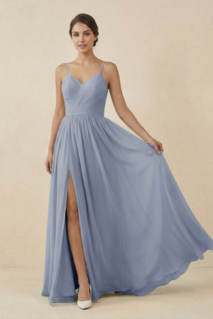Sweetheart A - Line Chiffon Bridesmaid Dress in Twilight - KissProm Bridesmaid Dresses