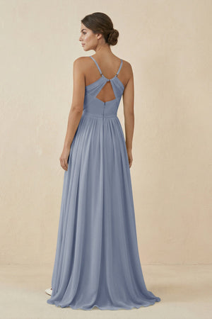 Sweetheart A - Line Chiffon Bridesmaid Dress in Twilight - KissProm Bridesmaid Dresses