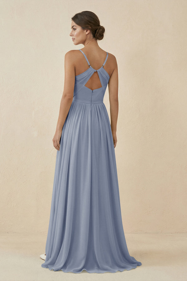 Sweetheart A - Line Chiffon Bridesmaid Dress in Twilight - KissProm Bridesmaid Dresses