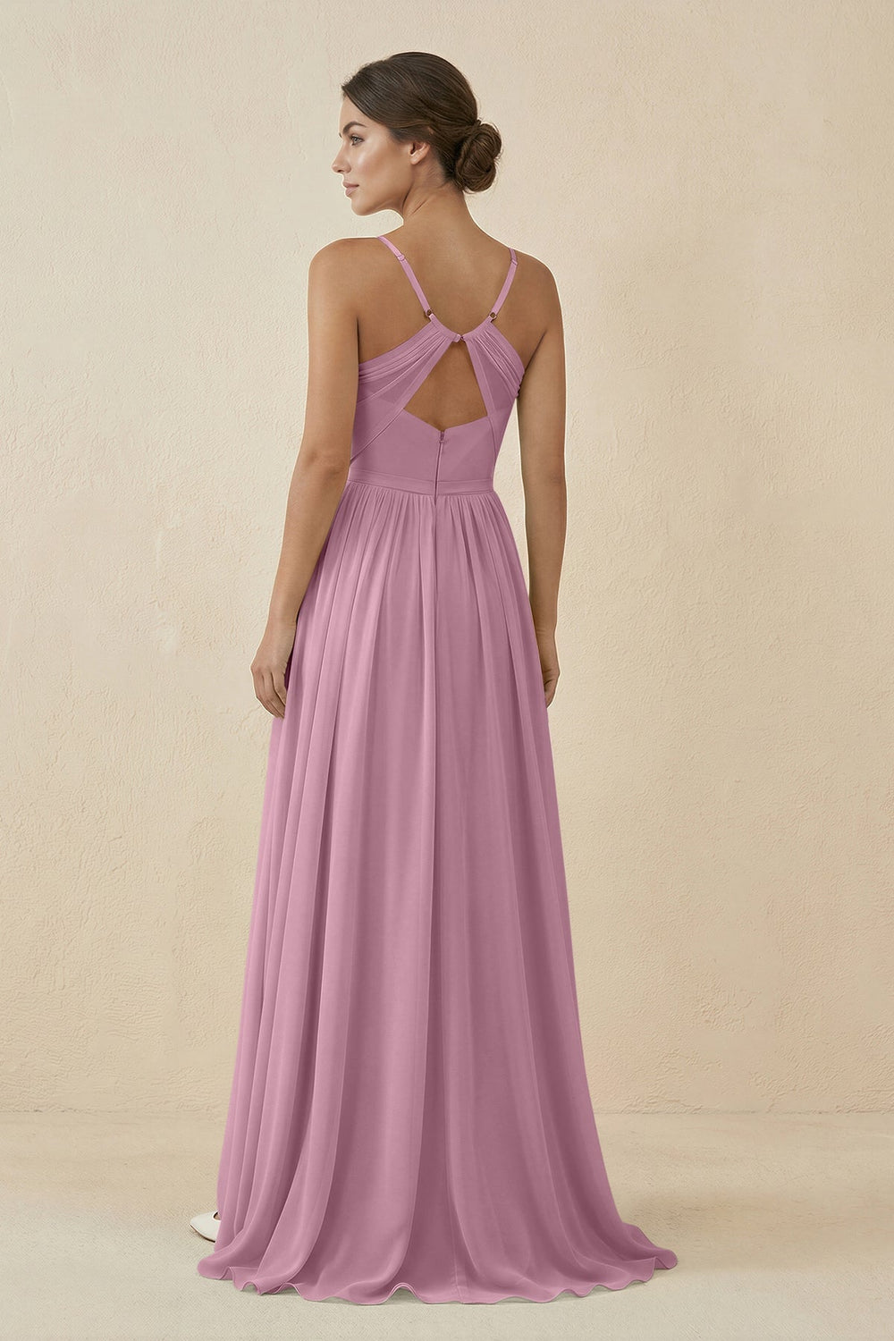 Sweetheart A - Line Chiffon Bridesmaid Dress in Vintage Mauve - KissProm Bridesmaid Dresses