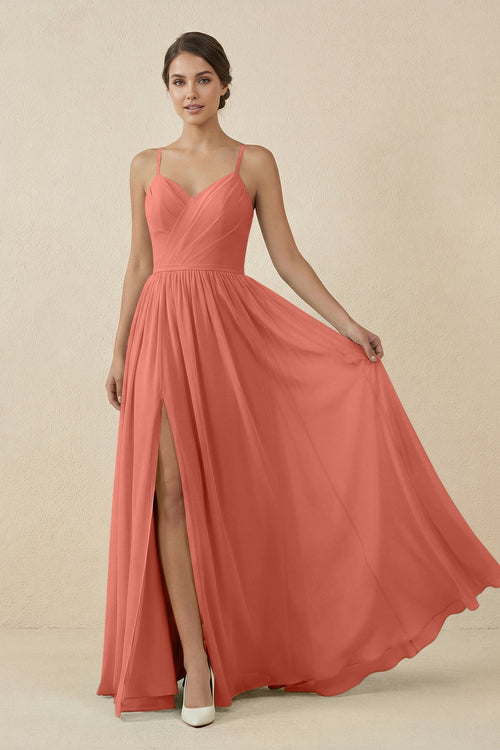 Sweetheart A - Line Chiffon Bridesmaid Dress in Wild Rose - KissProm Bridesmaid Dresses