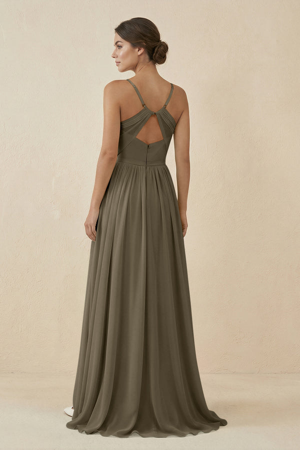 Sweetheart A - Line Chiffon Bridesmaid Dress in Willow Green - KissProm Bridesmaid Dresses