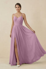 Sweetheart A - Line Chiffon Bridesmaid Dress in Wisteria - KissProm Bridesmaid Dresses