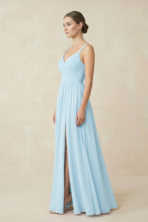 Sweetheart A - Line Chiffon Bridesmaid Dress with Slit - KissProm Bridesmaid Dresses