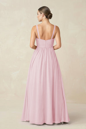 Sweetheart A - Line Chiffon Bridesmaid Dress with Slit in Candy Pink - KissProm Bridesmaid Dresses