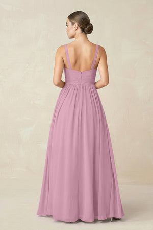 Sweetheart A - Line Chiffon Bridesmaid Dress with Slit in Vintage Mauve - KissProm Bridesmaid Dresses