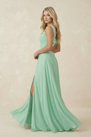 Sweetheart A - Line Chiffon Long Bridesmaid Dress - KissProm Bridesmaid Dresses