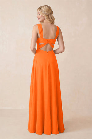 Sweetheart A-Line Chiffon Long Bridesmaid Dress in Cinnamon