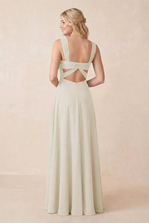 Sweetheart A-Line Chiffon Long Bridesmaid Dress in Dove Gray