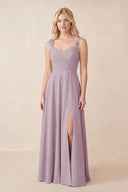 Sweetheart A-Line Chiffon Long Bridesmaid Dress in Dusk