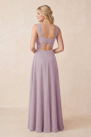 Sweetheart A-Line Chiffon Long Bridesmaid Dress in Dusk