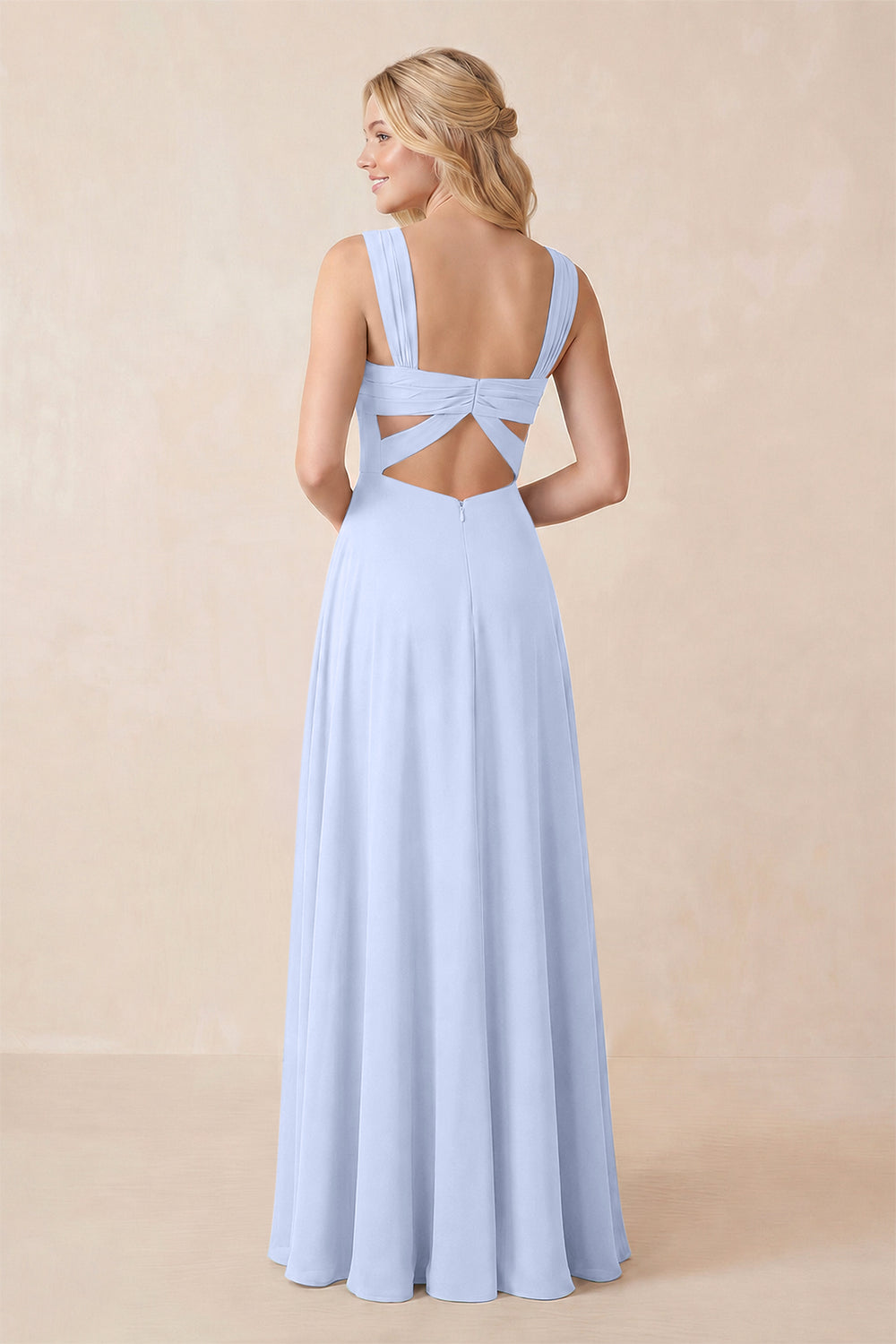 Sweetheart A-Line Chiffon Long Bridesmaid Dress in Ice