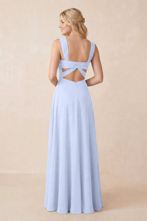 Sweetheart A-Line Chiffon Long Bridesmaid Dress in Ice