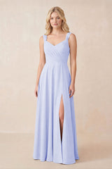Sweetheart A-Line Chiffon Long Bridesmaid Dress in Ice