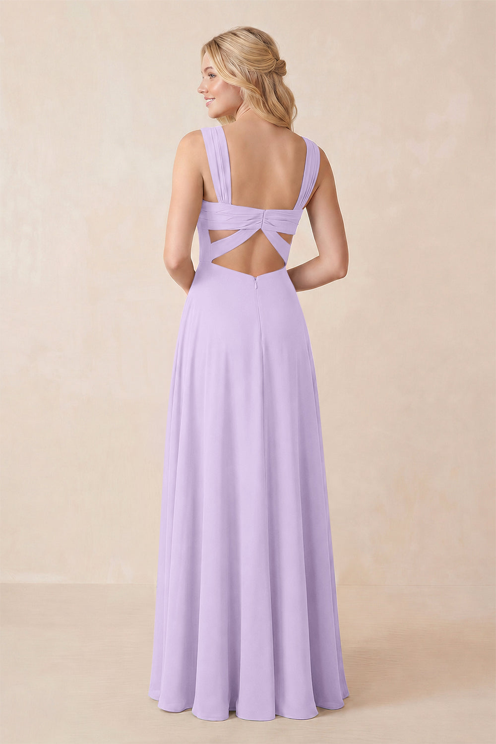 Sweetheart A-Line Chiffon Long Bridesmaid Dress in Lavender