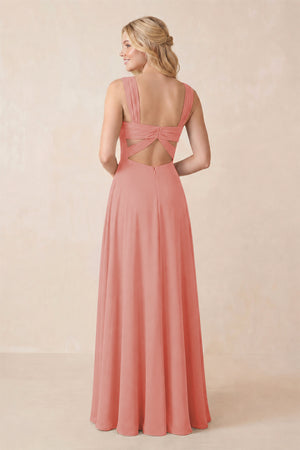 Sweetheart A-Line Chiffon Long Bridesmaid Dress in Mulberry