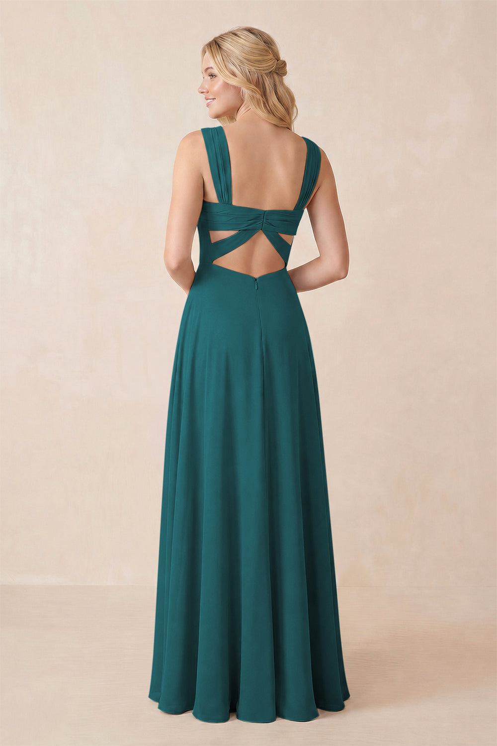 Sweetheart A-Line Chiffon Long Bridesmaid Dress in Pine