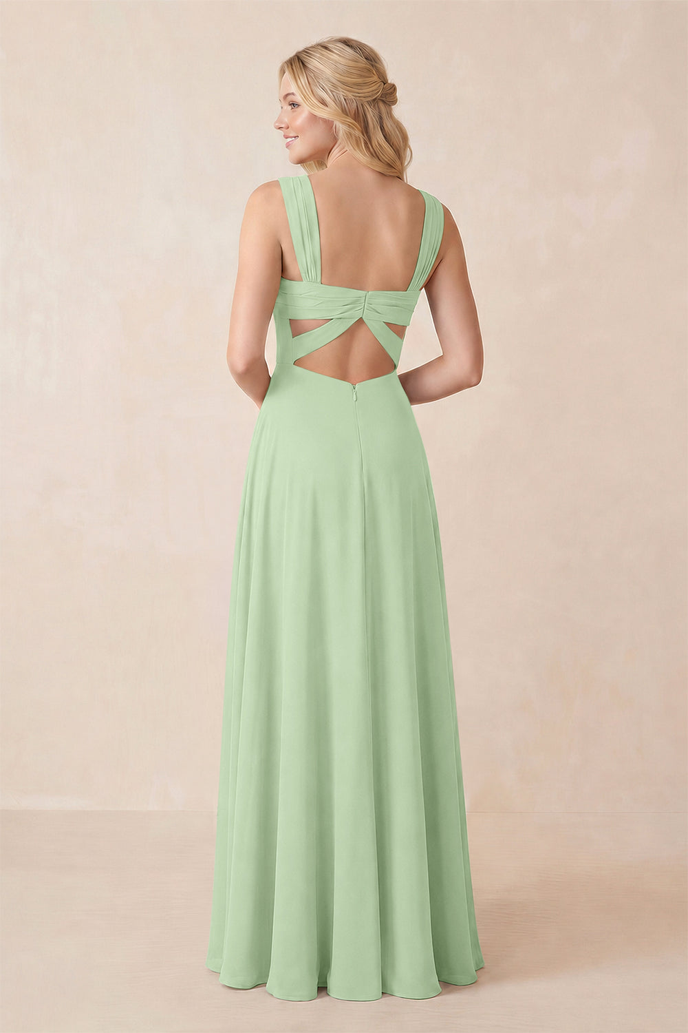 Sweetheart A-Line Chiffon Long Bridesmaid Dress in Sage