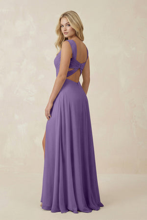 Sweetheart A - Line Chiffon Long Bridesmaid Dress in Tahiti - KissProm Bridesmaid Dresses