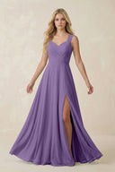 Sweetheart A - Line Chiffon Long Bridesmaid Dress in Tahiti - KissProm Bridesmaid Dresses