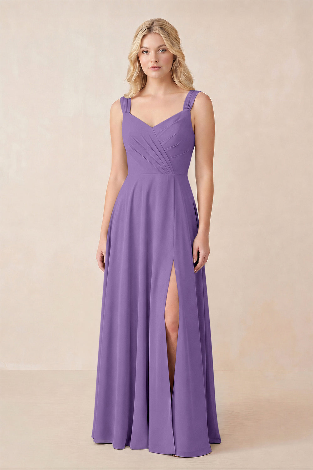 Sweetheart A-Line Chiffon Long Bridesmaid Dress in Tahiti