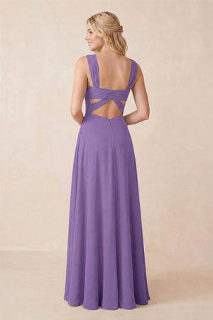 Sweetheart A-Line Chiffon Long Bridesmaid Dress in Tahiti