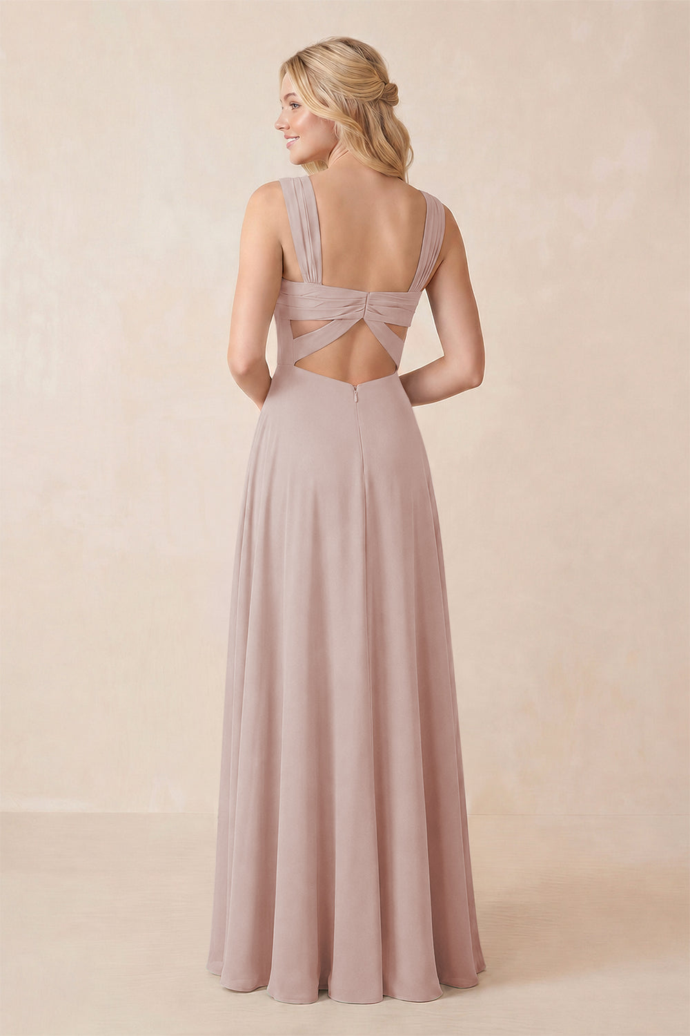 Sweetheart A-Line Chiffon Long Bridesmaid Dress in Toffee