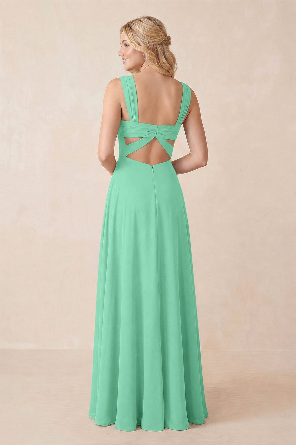 Sweetheart A-Line Chiffon Long Bridesmaid Dress in Turquoise