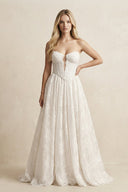 Sweetheart A - Line Lace Appliqued Wedding Dress in Ivory - KissProm Wedding Dresses