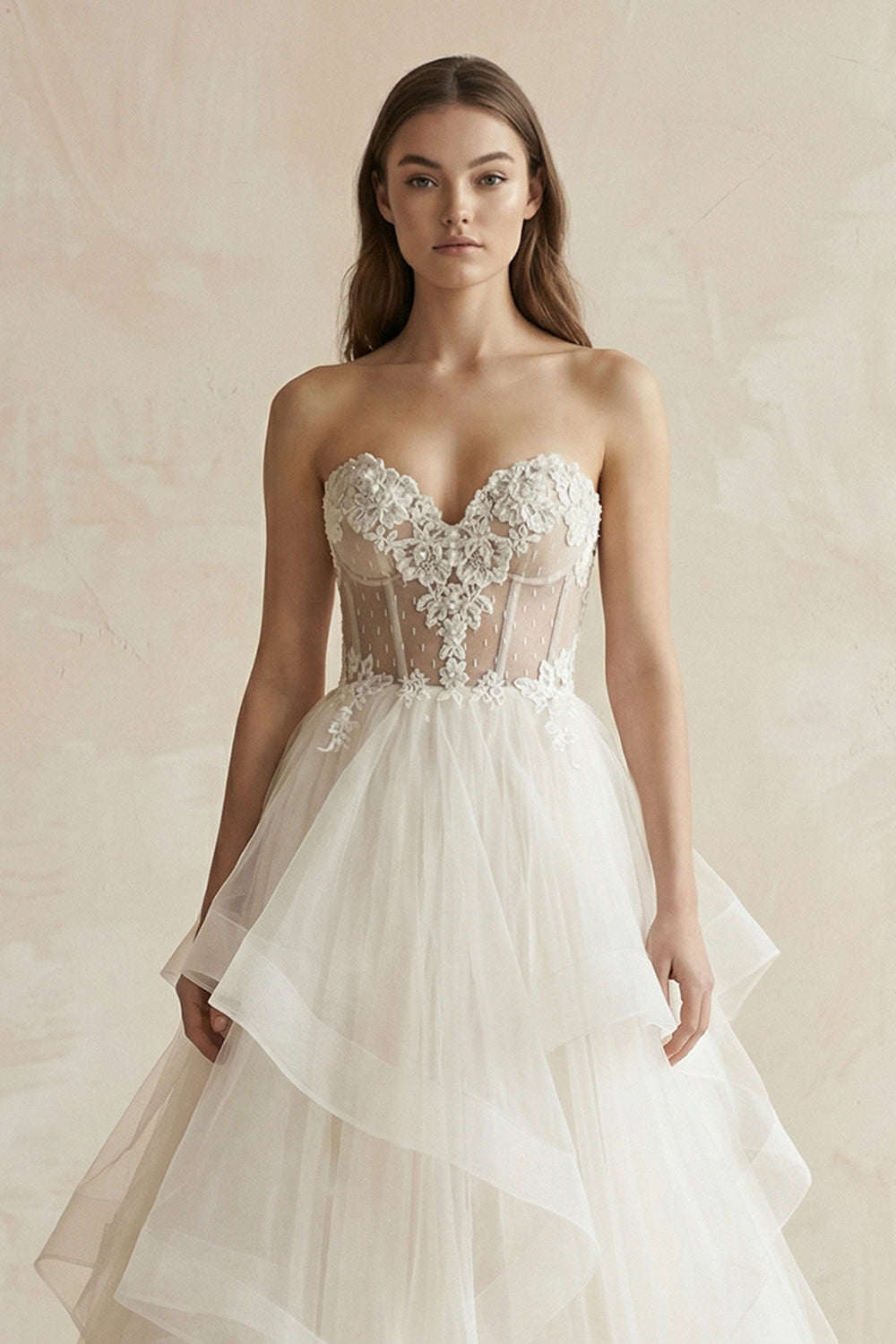 Detachable Floral Princess A-Line Boho Lace Wedding Dress Elegant Chic Sweetheart Court Train Ball Gown – Wedding Dresses by KissProm | Available at KissProm