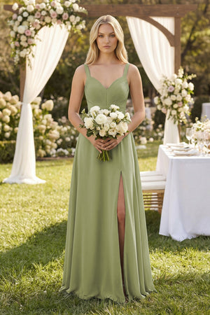 Sweetheart A - Line Pleated Chiffon Bridesmaid Dress - KissProm Bridesmaid Dresses