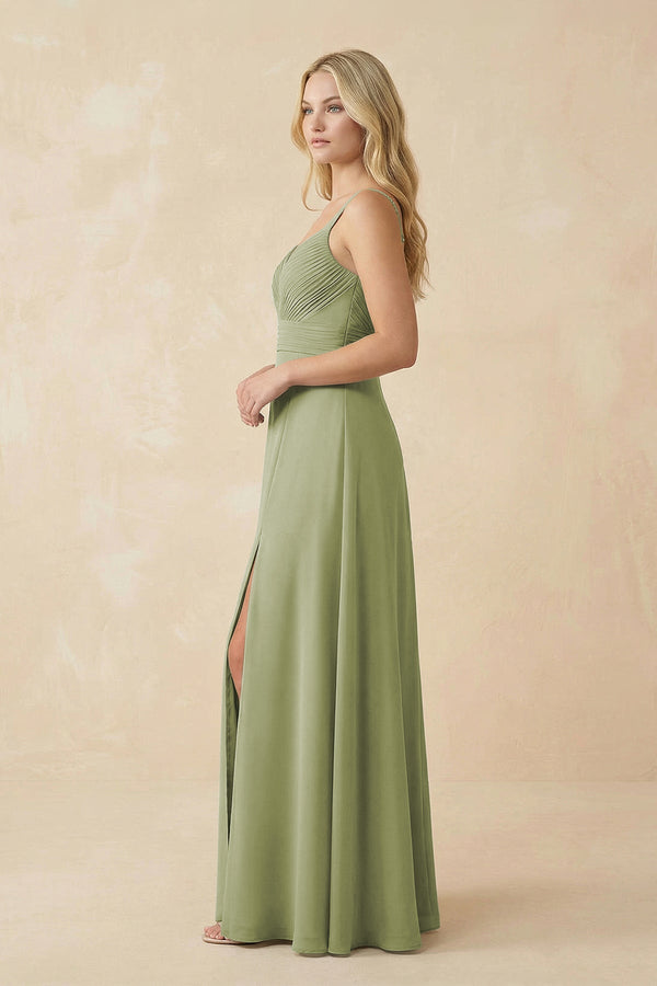 Sweetheart A - Line Pleated Chiffon Bridesmaid Dress - KissProm Bridesmaid Dresses