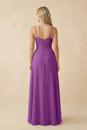Sweetheart A - Line Pleated Chiffon Bridesmaid Dress in Amethyst - KissProm Bridesmaid Dresses