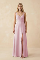 Sweetheart A - Line Pleated Chiffon Bridesmaid Dress in Candy Pink - KissProm Bridesmaid Dresses