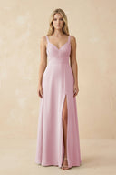 Sweetheart A - Line Pleated Chiffon Bridesmaid Dress in Candy Pink - KissProm Bridesmaid Dresses