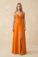 Sweetheart A - Line Pleated Chiffon Bridesmaid Dress in Cinnamon - KissProm Bridesmaid Dresses