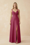 Sweetheart A - Line Pleated Chiffon Bridesmaid Dress in Desert Rose - KissProm Bridesmaid Dresses