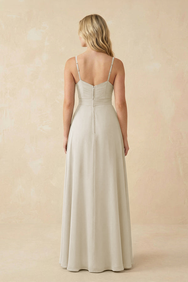 Sweetheart A - Line Pleated Chiffon Bridesmaid Dress in Dove Gray - KissProm Bridesmaid Dresses