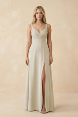 Sweetheart A - Line Pleated Chiffon Bridesmaid Dress in Dove Gray - KissProm Bridesmaid Dresses