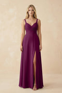 Sweetheart A - Line Pleated Chiffon Bridesmaid Dress in Fig - KissProm Bridesmaid Dresses