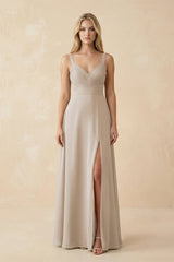 Sweetheart A - Line Pleated Chiffon Bridesmaid Dress in Frost - KissProm Bridesmaid Dresses