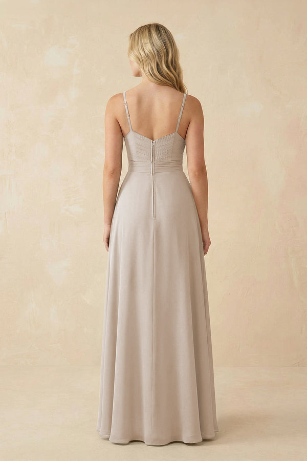 Sweetheart A - Line Pleated Chiffon Bridesmaid Dress in Frost - KissProm Bridesmaid Dresses