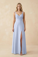 Sweetheart A - Line Pleated Chiffon Bridesmaid Dress in Ice - KissProm Bridesmaid Dresses