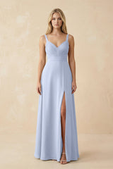 Sweetheart A - Line Pleated Chiffon Bridesmaid Dress in Ice - KissProm Bridesmaid Dresses