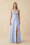 Sweetheart A - Line Pleated Chiffon Bridesmaid Dress in Ice - KissProm Bridesmaid Dresses