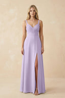 Sweetheart A - Line Pleated Chiffon Bridesmaid Dress in Lavender - KissProm Bridesmaid Dresses