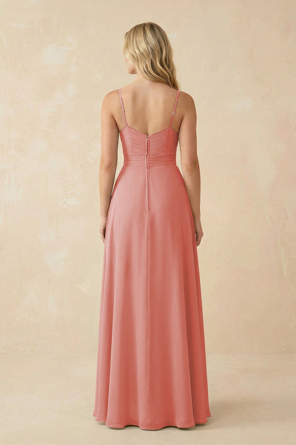 Sweetheart A - Line Pleated Chiffon Bridesmaid Dress in Mulberry - KissProm Bridesmaid Dresses
