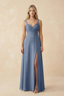 Sweetheart A - Line Pleated Chiffon Bridesmaid Dress in Neptune - KissProm Bridesmaid Dresses