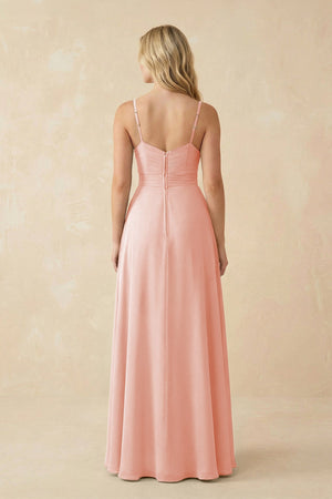Sweetheart A - Line Pleated Chiffon Bridesmaid Dress in Rose Petal - KissProm Bridesmaid Dresses