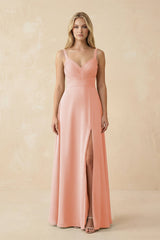Sweetheart A - Line Pleated Chiffon Bridesmaid Dress in Rose Petal - KissProm Bridesmaid Dresses